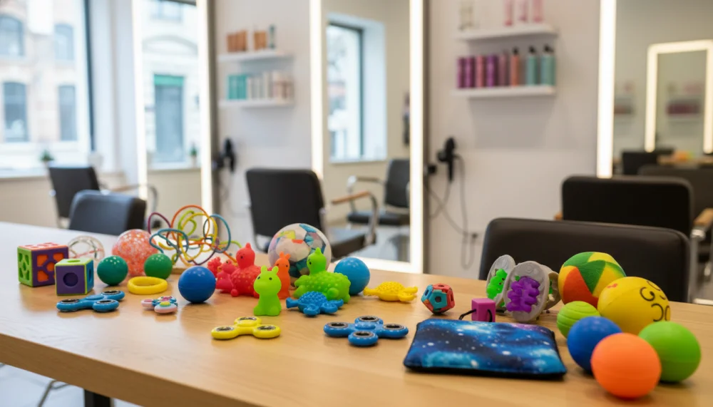 Сенсорні іграшки та інструменти для заспокоєння дітей з особливими потребами в перукарні